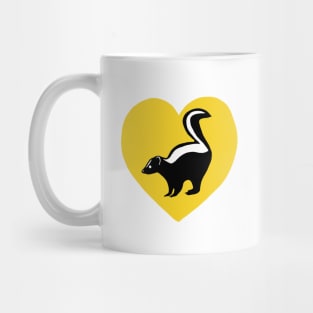 Skunk Yellow Heart for Skunk Lovers Mug